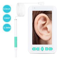 URPIRE Ear Cleaning Endoscope, 2.0 MP 720P HD Ear Otoscope Inspection Camera with 4.3 Inch LCD Monitor, Ear Wax Remover Tool for Ear Nose Tooth ...