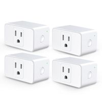 Meross WiFi Smart Plug Mini, 16 Amp & Reliable Wifi Connection Powered by Mediatek Chipset, Alexa and Google Voice Control, App Remote Control, Timer, Occupies Only One Socket, No Hub Needed, 4 Pack