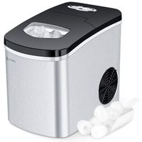Countertop Ice Makers Machine for Home Bar RV, LITBOOS Portable Camper Icemaker, 9 Bullet Ice Cube Ready in 7 Mins, 26 lbs/24Hrs, Stainless Steel