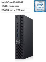 2019 Dell OptiPlex Premium 3060 MFF Business Desktop, Intel Core i5-8500T Six-Core Processor up to 3.50GHz, 16GB DDR4 RAM, 256GB SSD+1TB HDD, HDMI, DisplayPort, No WiFi, Windows 10 Pro
