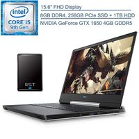 2020 Dell G5 15.6" FHD VR Ready Gaming Laptop, 9th Gen Intel Quad-Core i5 9300H (Beat i7-7700HQ), 8GB DDR4 RAM, 256GB PCIe SSD + 1TB HDD, GeForce GTX 1650, Windows 10 + EST 500GB External Hard Drive