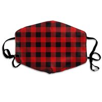 Buffalo Plaid Red Checkered Dust Mask,Washable and Reusable Cleaning Gardening Outdoor Activities Warm Windproof Mask