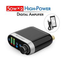 Nobsound Hi-Fi Bluetooth 5.0 Power Amplifier; Home Stereo Lossless Wireless Audio Receiver; 100W Class D Digital Speaker Amp & PC Sound Card; Vu Meter / Sound Level (Black)