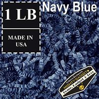 Mighty Gadget (R) 1 LB Navy Blue Crinkle Cut Paper Shred Filler for Gift Wrapping & Basket Filling
