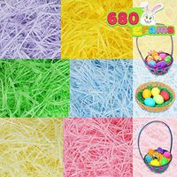 Easter Grass 24oz (680g) 6 colors Easter Basket Filler Stuffers, Recyclable Shred Paper Grass for Easter Egg Hunt Décor, Party Favors, Classroom Event Decoration.