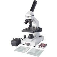 Student Microscope - Portable with 3 Lenses (40x 100x 400x Magnification) - Wide Field Eyepiece - LED Light - Perfect Starter for Kids and Adults