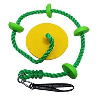 LONGTAI Tree Swing Set Adjustable Green Climbing Rope with Platforms and Disc Seat Kids Swingset Accessories