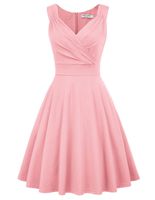 Women's 50s Style Vintage Cocktail Dress Knee Length Size S Pink CL698-10