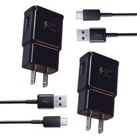 Adaptive Fast Wall Charger Adapter with USB Type C Cable Compatible with Samsung Galaxy S10 S10e / S9 / S9+ / S8 / S8 Plus/Active/Note 9 / Note 8 and More (2 Charger + 2 Cable)