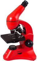 Levenhuk Rainbow 50L Plus Orange Student Microscope (64-1280x Magnification, Metal Body, Glass Optics) with Experiment Kit and Case