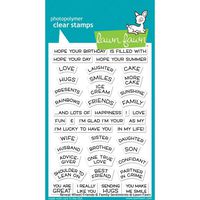 Lawn Fawn LF1969 Reveal Wheel Friends & Family Sentiments 4X6 Clear Stamp Set