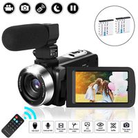 KOMERY 2.7K Video Camera for YouTube Vlogging Digital Camera Camcorder with Microphone 24MP 3.0 Inch 1080P 30FPS FHD 270 Degree Rotation Screen 16X Digital Zoom Webcam Video Recorder