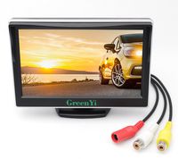 GreenYi Vehicle On-Dash Backup Monitor, 5" Digital HD Car TFT LCD Color Screen Display with 2 Video Input for Rear View Camera