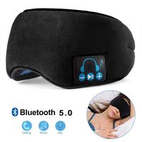 Wireless Headphones Sleeping Eye Mask Bluetooth 5.0, Adjustable Music Sleep Eye Shades with Built-in Speakers Microphone Handsfree Washable Perfect for Air Travel and Sleeping (Black)