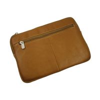 Piel Leather Mini Zip Laptop Sleeve, Saddle, One Size