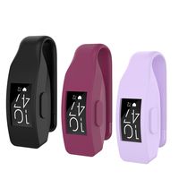 [3 Pack] Seltureone Solid Color Silicone Clips with Steel Sheet Compatible for Fitbit Inspire/Fitbit Inspire HR/Fitbit Ace 2 Fitness Tracker, Fitbit Inspire Accessory Clip-[Black+Lavender+Wine Red ]