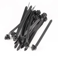 Uxcell Nylon Push Mount Fishbone Cable Tie, 8mm Width, 20 Pcs, Deep Gray