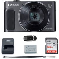 Canon PowerShot SX620 Digital Camera w/25x Optical Zoom - Wi-Fi & NFC Enabled (Black) - Memory Card Bundle (Camera + 64GB Memory Card) Buzz Photo Basic Bundle