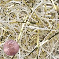4oz Bag White & Metallic Gold VERYFINE Fine Cut Gift Basket Shred Paper Filler Bedding nfLG -1687