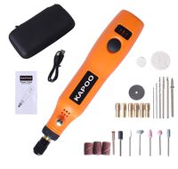 Kapoo Cordless Rotary Tool with 26 Pcs Rotary Accessory Kit, 3.7V Li-on Three-Speed Mode with USB Charging Cable, Cordless Rotary Tool Set for Delicate Light DIY