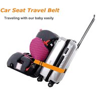 Kids Car Seat Travel Belt Luggage Strap to Convert CarSeat and Carry-on Luggage Suitcase into an Airport Car Seat Stroller & Carrier(Orange)