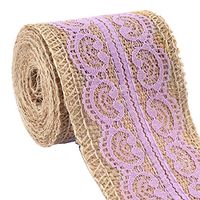 uxcell Burlap Gift Tags Wedding Belt Strap String Crafting Lace Ribbon Roll 2.4 inches x 2.2 Yards Purple