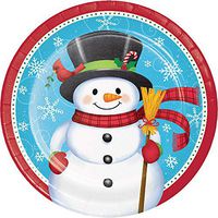 Creative Converting 332058case Snowman and Penguin Paper Plates, One Size, Multicolor