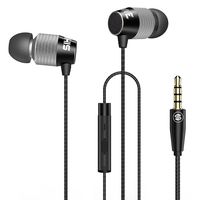 SIHIVIVE Headphones with Mic Metal Wired Earphones Remote Bass Stereo Noise isolating Earbuds Dual Diaphragm Transducer for All Cell Phones Android iOS with 3.5MM Jack(Black and Silver)