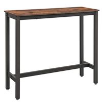 VASAGLE ALINRU Bar Table Narrow, Rectangular Bar Table, Kitchen Table, Pub Dining High Table, Sturdy Metal Frame, 47.2 x 15.7 x 39.4 Inches, Easy Assembly, Industrial Design, Rustic Brown ULBT12X