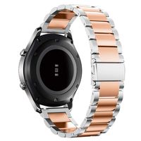 RuenTech Compatible with Fossil Gen 5 Bands 22mm Metal Band for Fossil Gen 5 Carlyle HR/Juliana HR Smartwatch (Silver/Rose Gold)