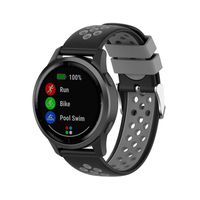 ZSZCXD Compatible for Garmin Vivoactive 4 Band, 22mm Width Silicone Replacement WatchBand Strap Band Wristband for Garmin Vivoactive 4 (Black/Gray)