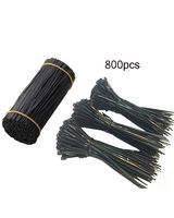 DoTebpa 500PCS 5 inch Plastic Black Twist Ties 300PCS 5 inch Self-Locking Nylon Cable Ties Zip Ties(Black)