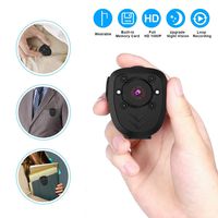 Portable Camera 1080P Wearable Camera Battery Powered Mini Sports Camera Worn Camera with Night Vision/Loop Recording Cop Cam, Built-in 16G TF Card