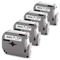 Compatible with Brother P Touch M Label Tape 9mm M-K221 MK221 M221 Black on White for PT-65 PT-55 PT-80 PT-M95 PT-90 PT-100 PT-110 PT-45 PT-70 PT-85 PT-45M Label Maker, 0.35 3/8 Inch x 26 Feet