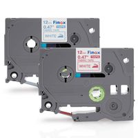 Fimax Compatible Fabric Iron-on Tape Replacement for TZe-FA3 TZe-FA3R for Brother P-Touch Label Maker, 1/2 inch Blue/Red on White Fabric Cloth Labels, 12mm x 3m, 2-Pack