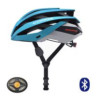 Coros OMNI Smart Cycling Helmet w/Bone Conduction Audio, LED Tail Lights, SOS Alert Removable Visor | Adjustable sizing | Connects via Bluetooth music, calls navigation, Matte Blue, L (59-63CM) BHONI-LSMUS-01