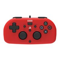 PS4 Mini Wired Gamepad (Red) by HORI - Officially Licensed by Sony