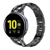 YOFUNTLE Compatible for Samsung Galaxy Watch Active 2 (40mm/44mm) Bands,Women Jewelry Metal Crystal Bracelet Strap Wristband Replacement for Samsung Galaxy Watch Active/Galaxy Watch 42mm (Black)