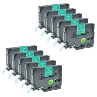 GREENCYCLE 10 Pack Replacement TZ-731 TZE-731 8m 12mm Black on Green Label Tape Compatible for Brother P-Touch Printers