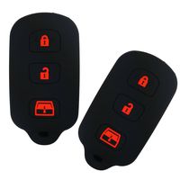Coolbestda 2Pcs Rubber 3buttons Smart Key Fob Protector Remote Skin Cover Case Keyless Jacket for Toyota 2003-2007 Sequoia 1999-2009 4-Runner Panic HYQ12BBX Black