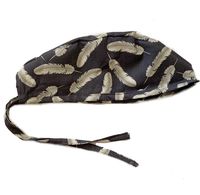 Grace N May Unisex Mens Tie Back Scrub Cap Hearts Anchor Nautical Boat Feathers (Unisex Men Feathers)