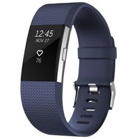 SKYLET Compatible with Fitbit Charge 2 Bands, Soft Replacement Bands Compatible with Fitbit Charge 2 Bracelet Solid Colors with Secure Watch Clasp [Small, Dark Blue]