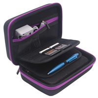 Jun Xuan New 3DS XL and 2DS XL Carrying Case - Fits Wall Charger - 16 Game Card Storage Holders, Hard Shell and Accessories Pocket - Black/ Purple