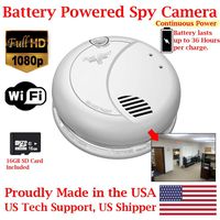 SecureGuard 36 hrs Battery Powered Smoke Detector WiFi Spy Camera