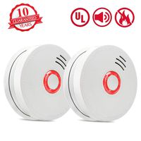 Smoke Detector Fire Alarm, 2 Packs Photoelectric Smoke Detectors with UL Listed, 9V Battery Operated Smoke Detector (9V Battery Included), 10 Years Life Time, Fire Safety for Home, Hotel, School etc