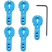 HobbyPark Metal Aluminum 25T Servo Horn Arms for Standard & High Torque Servo Motors Aceessories Blue (5-Pack)
