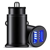 All Metal Car Charger, Flush Fit 4.8A Fast Dual USB Car Charger Adapter Compatible with iPhone Xs/Xs Max/XR/X / 8/7 / Plus / 6, Galaxy S10 / S9 / S8 and All 5V USB Devices