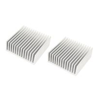 uxcell a14041100ux0547 Aluminum Chipset Heatsink Heat Diffuse Dissipation Cooling Fin 50 mm x 50 mm x 20 mm Silver Tone Pack of 2