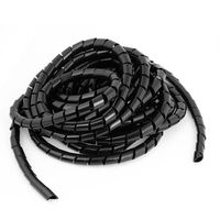 6.5M Flexible Black PE Polyethylene Spiral Cable Wire Wrap Tube 12mm