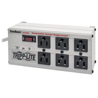Tripp Lite Isobar 6 Outlet Surge Protector Power Strip, 6ft Cord, Right-Angle Plug, Metal, Lifetime Limited Warranty & $50,000 INSURANCE (ISOBAR6ULTRA)